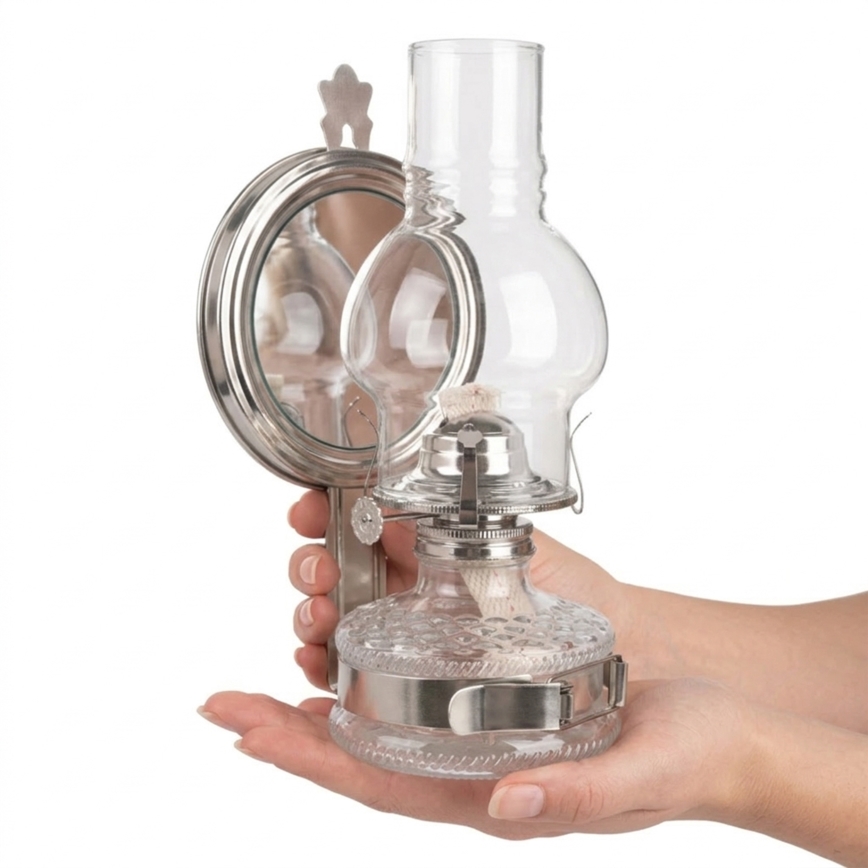 Brilagi - MERLIN petroleumlamp, glanzend chroom