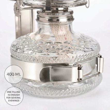 Brilagi - MERLIN petroleumlamp, glanzend chroom