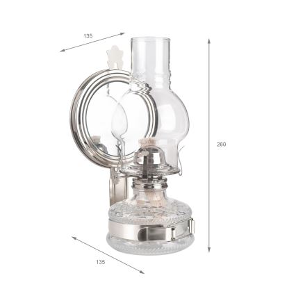 Brilagi - MERLIN petroleumlamp, glanzend chroom