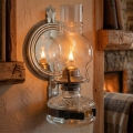 Brilagi - MERLIN petroleumlamp met spiegel, zwart chroom