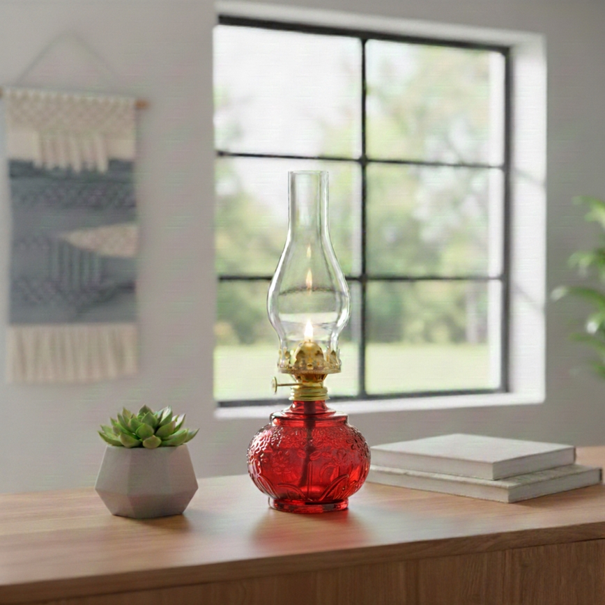 Brilagi - MERLIN petroleumlamp rood