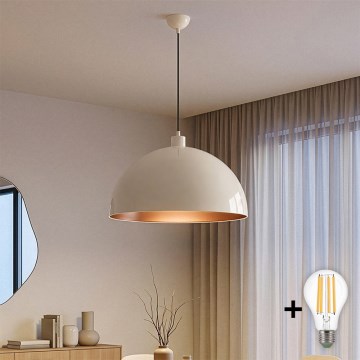 Brilagi - METALO LED-hanglamp aan kabel, 1xE27/40W/230V, Ø 60 cm, beige/koper