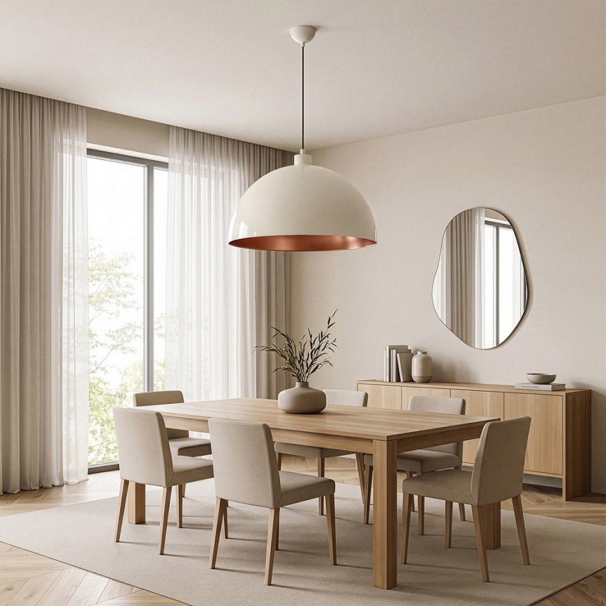 Brilagi - METALO LED-hanglamp aan kabel, 1xE27/40W/230V, Ø 60 cm, beige/koper
