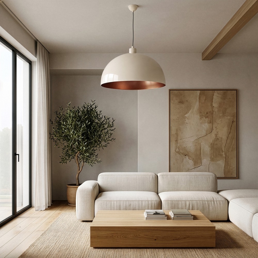 Brilagi - METALO LED-hanglamp aan kabel, 1xE27/40W/230V, Ø 60 cm, beige/koper