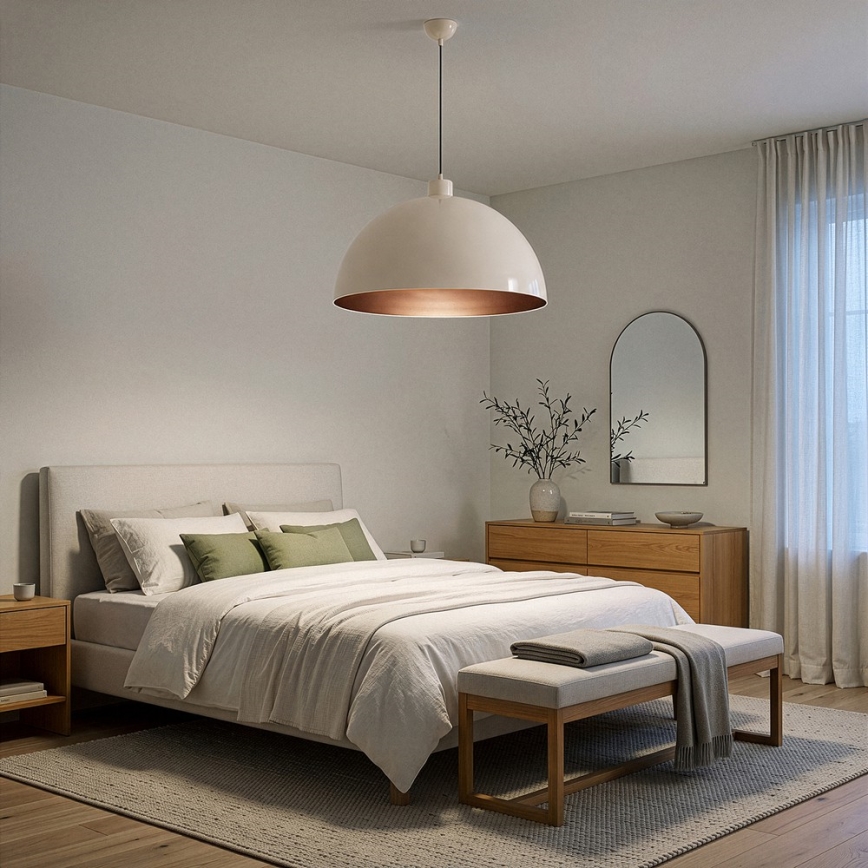 Brilagi - METALO LED-hanglamp aan kabel, 1xE27/40W/230V, Ø 60 cm, beige/koper