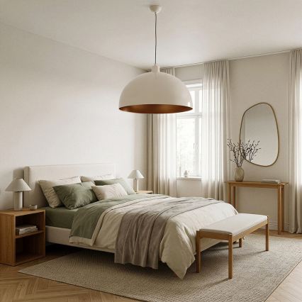 Brilagi - METALO LED-hanglamp aan kabel, 1xE27/40W/230V, Ø 60 cm, beige/koper