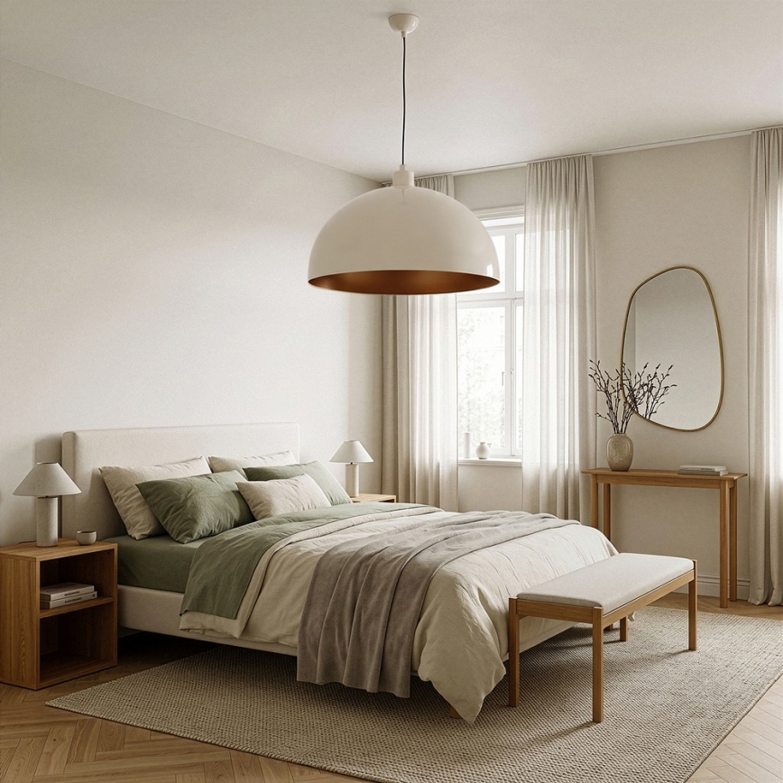 Brilagi - METALO LED-hanglamp aan kabel, 1xE27/40W/230V, Ø 60 cm, beige/koper