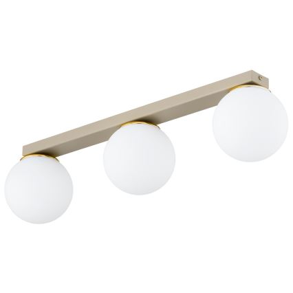 Brilagi - MILO 3-lichts plafondspot 3x E27/60W/230V beige/goud