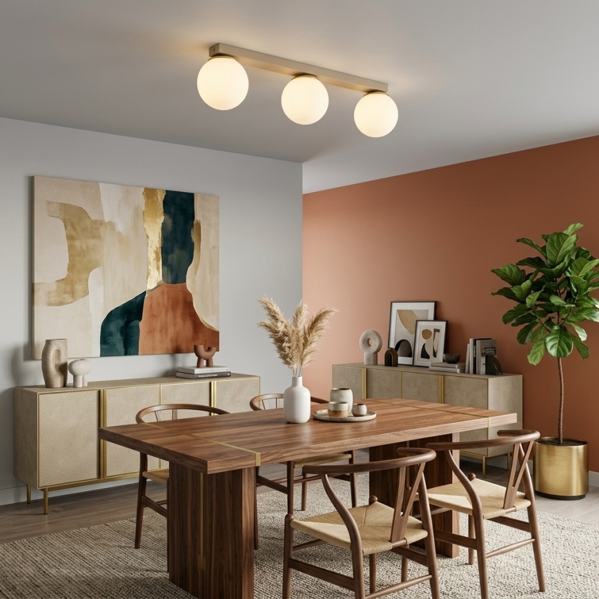 Brilagi - MILO 3-lichts plafondspot 3x E27/60W/230V beige/goud