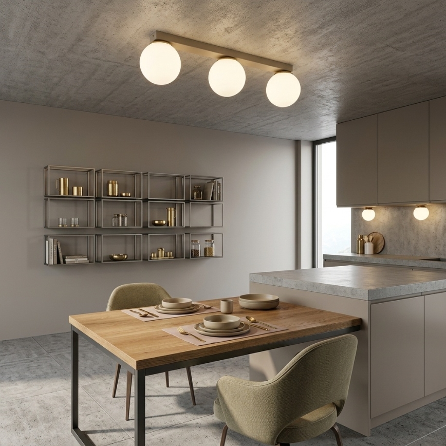 Brilagi - MILO 3-lichts plafondspot 3x E27/60W/230V beige/goud