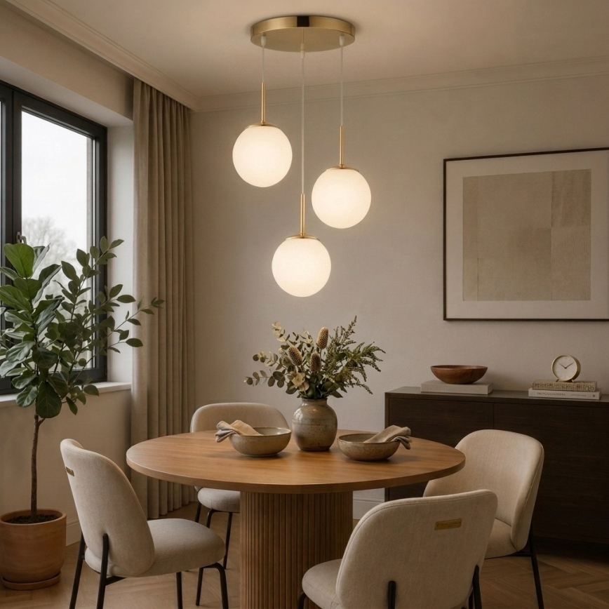 Brilagi - MILO hanglamp met kabel 3xE27/60W/230V goud