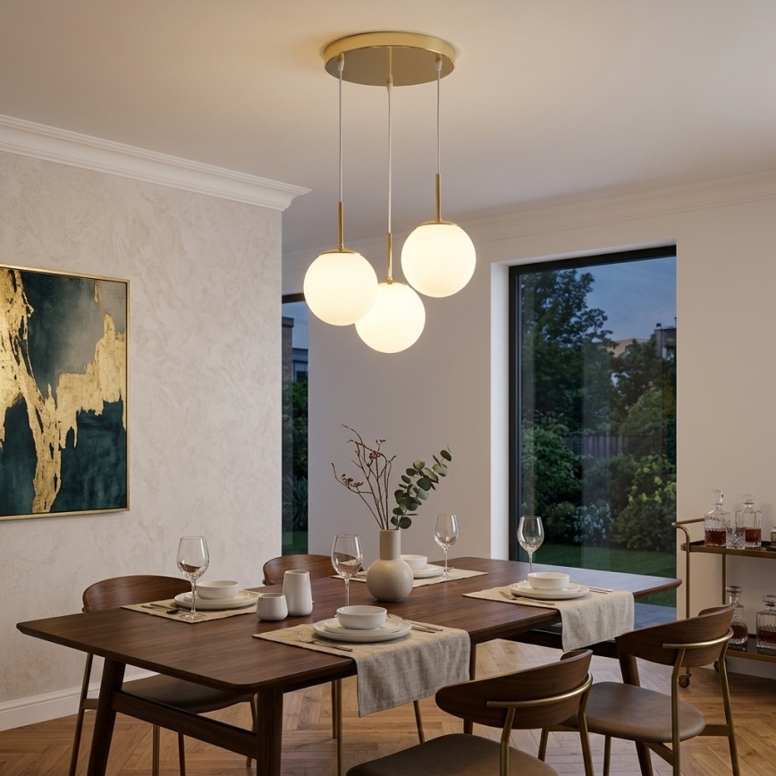 Brilagi - MILO hanglamp met kabel 3xE27/60W/230V goud