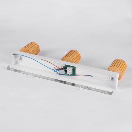 Brilagi - MODERN WOOD spots 3xGU10/8W/230V rubberhout/wit