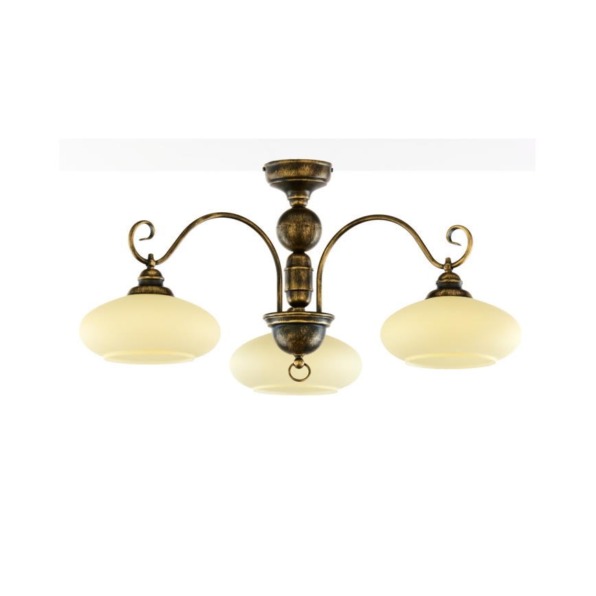 Brilagi - MOLLERO opbouwkroonluchter 3xE27/15W/230V Ø 84 cm brons/patina