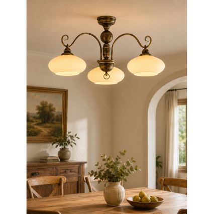 Brilagi - MOLLERO opbouwkroonluchter 3xE27/15W/230V Ø 84 cm brons/patina
