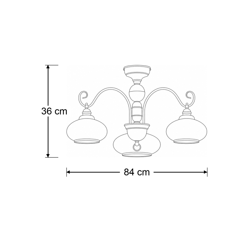 Brilagi - MOLLERO opbouwkroonluchter 3xE27/15W/230V Ø 84 cm brons/patina