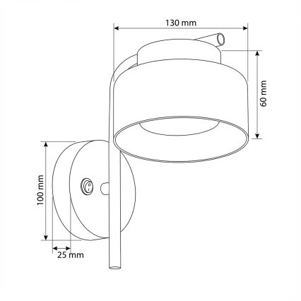 Brilagi - Muurlamp AURA LUX 1xGX53/30W/230V zwart/rookglas