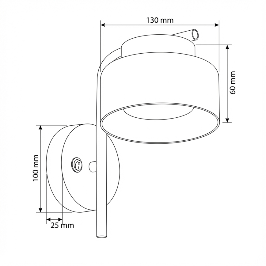 Brilagi - Muurlamp AURA LUX 1xGX53/30W/230V zwart/rookglas