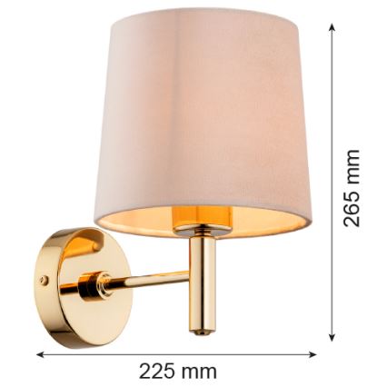 Brilagi - Muurlamp MONTE 1xE27/60W/230V beige/goud