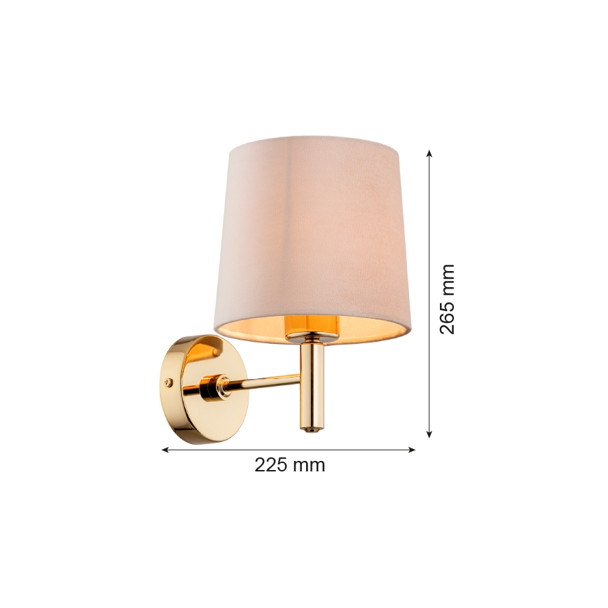 Brilagi - Muurlamp MONTE 1xE27/60W/230V beige/goud