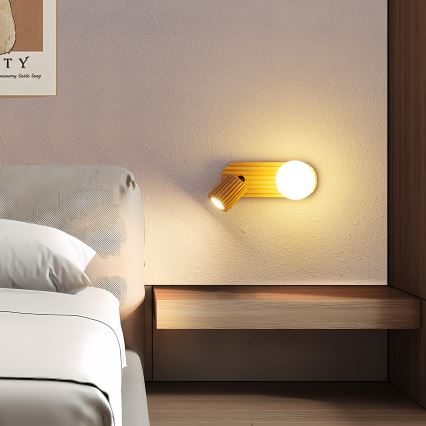 Brilagi - Wandspot MODERN WOOD 1xG9/5W/230V + 1xGU10/8W hout