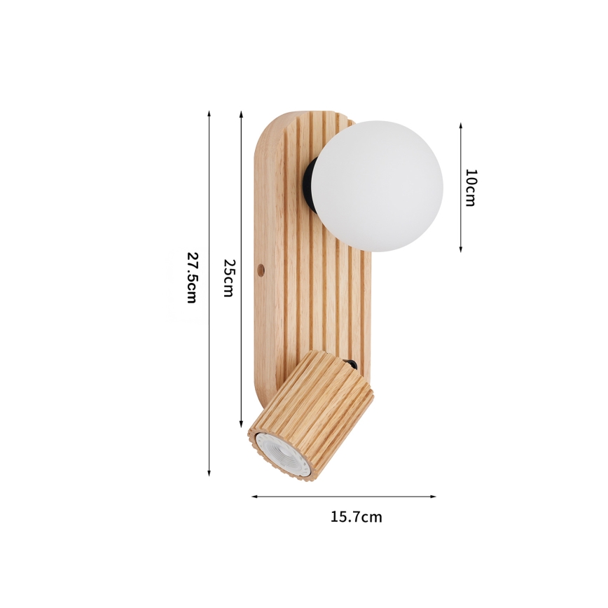 Brilagi - Wandspot MODERN WOOD 1xG9/5W/230V + 1xGU10/8W hout