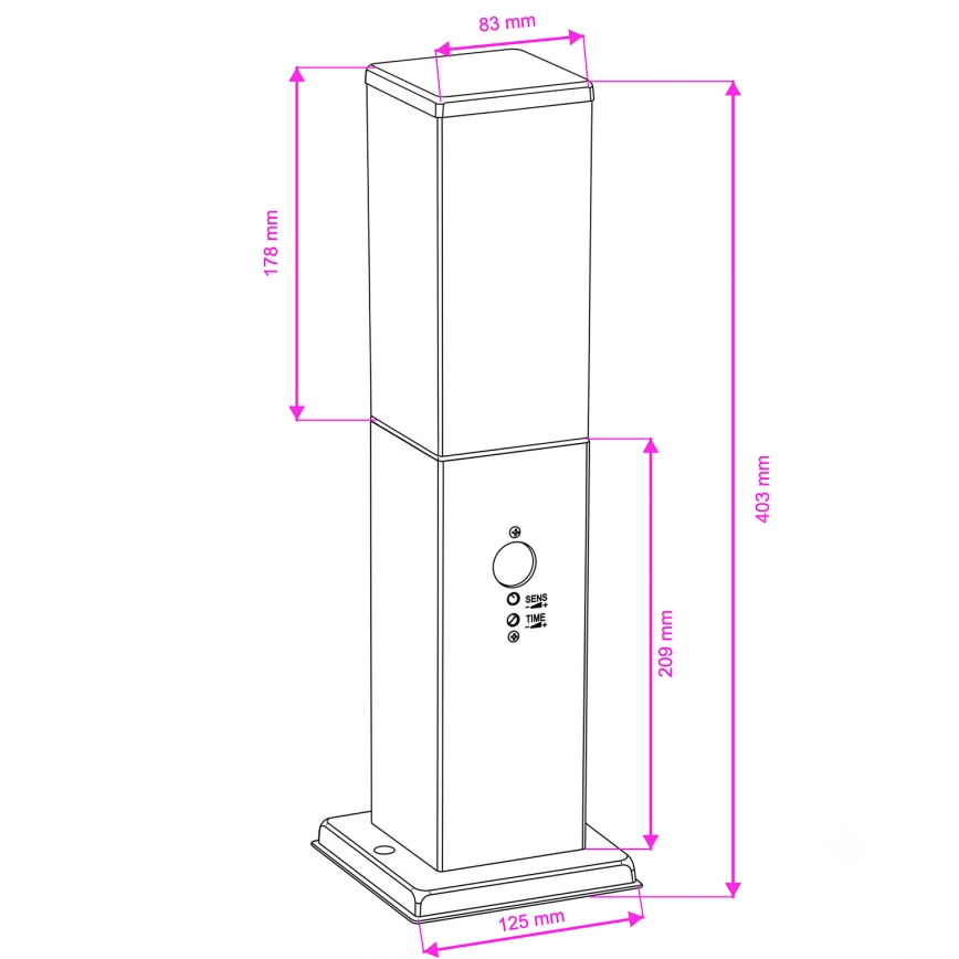 Brilagi - NOVA buitenwandlamp met bewegingssensor, 1x E27, 15 W, 230 V, 40 cm, IP44, zwart