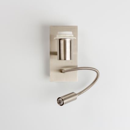 Brilagi - LED flexibele wandlamp NUBILA 1xE27/25W/230V + LED/3W mat chroom/lichtgrijs