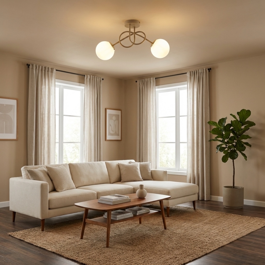 Brilagi - Opbouw kroonluchter 2xE27/60W/230V beige/goud