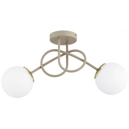 Brilagi - Opbouw kroonluchter MILO ECRU 2xE27/60W/230V beige/goud
