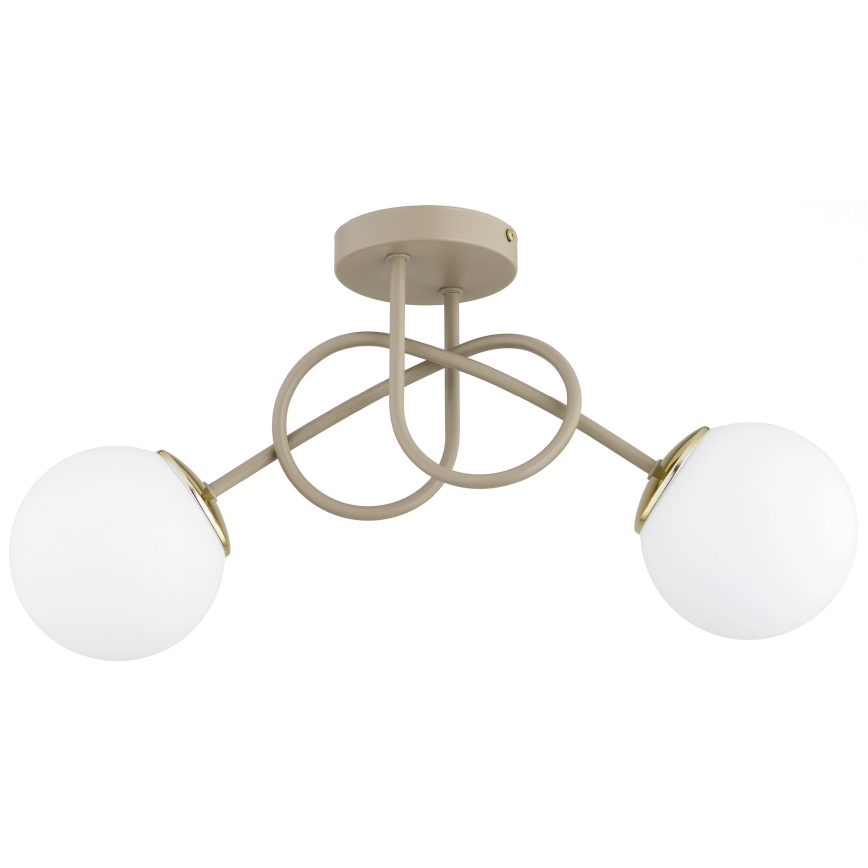Brilagi - Opbouw kroonluchter MILO ECRU 2xE27/60W/230V beige/goud