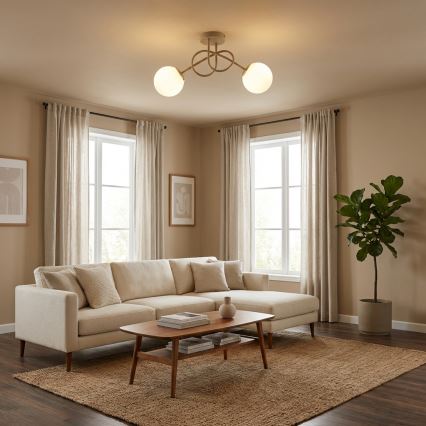 Brilagi - Opbouw kroonluchter MILO ECRU 2xE27/60W/230V beige/goud