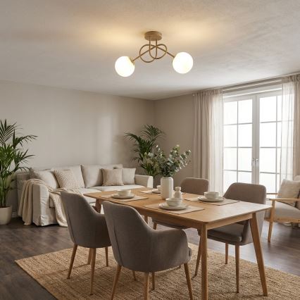 Brilagi - Opbouw kroonluchter MILO ECRU 2xE27/60W/230V beige/goud