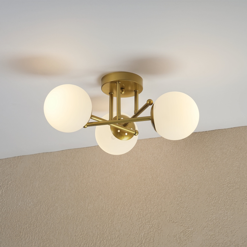 Brilagi - Opbouw plafondlamp MALIVA 3xE14/15W/230V goud/wit