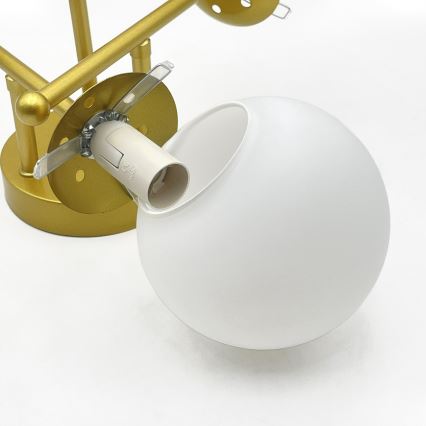 Brilagi - Opbouw plafondlamp MALIVA 3xE14/15W/230V goud/wit