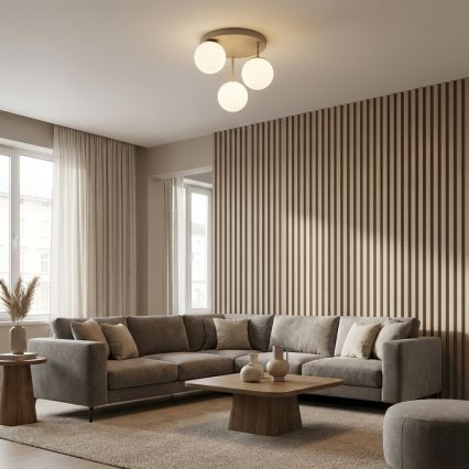 Brilagi - Opbouwkroonluchter 3xE27/60W/230V beige/goud