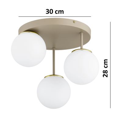 Brilagi - Opbouwkroonluchter 3xE27/60W/230V beige/goud