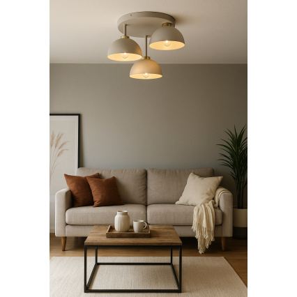 Brilagi - Opbouwkroonluchter 3xE27/60W/230V beige/goud