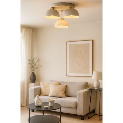 Brilagi - Opbouwkroonluchter 3xE27/60W/230V beige/goud