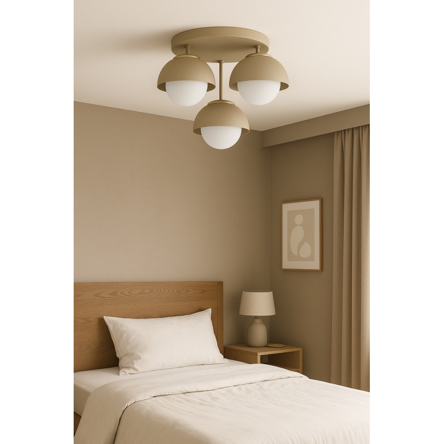 Brilagi - Opbouwkroonluchter 3xE27/60W/230V beige/goud