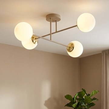 Brilagi - Opbouwkroonluchter 4xE27/60W/230V beige/goud