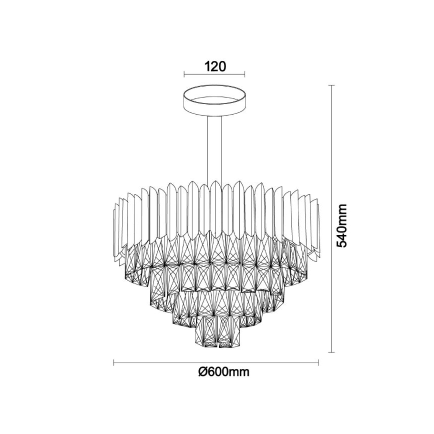 Brilagi - Opbouwkroonluchter CARLOS 9xE14/40W/230V Ø 60 cm