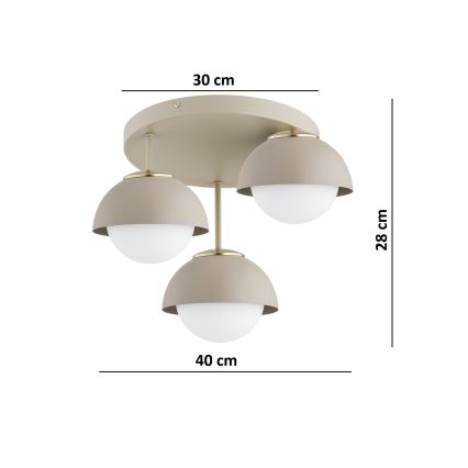 Brilagi - Opbouwkroonluchter COSMO 3xE27/60W/230V beige/goud