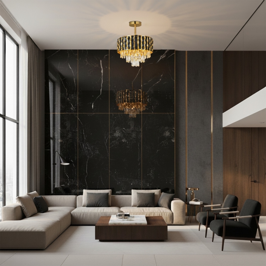 Brilagi - Opbouwkroonluchter CRISTAL 5xE14/40W/230V Ø 38 cm