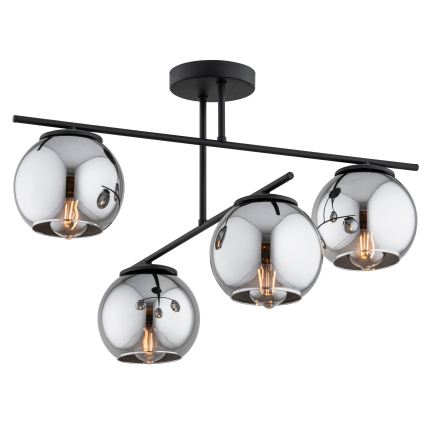 BRILAGI - Opbouwkroonluchter DIOR 4xE27/60W/230V zwart/rookgrijs