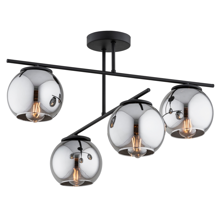 BRILAGI - Opbouwkroonluchter DIOR 4xE27/60W/230V zwart/rookgrijs