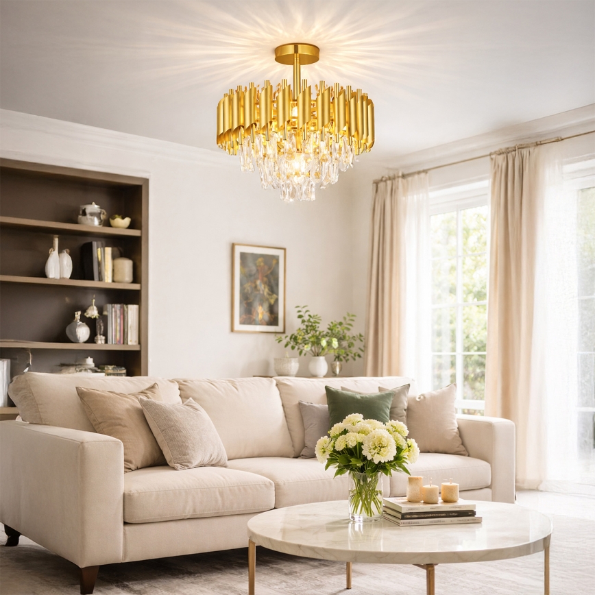 Brilagi - Opbouwkroonluchter ECLIPSE 5xE14/10W/230V Ø 38 cm goudkleurig