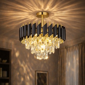 Brilagi - Opbouwkroonluchter ECLIPSE 5xE14/10W/230V Ø 38 cm zwart/goud