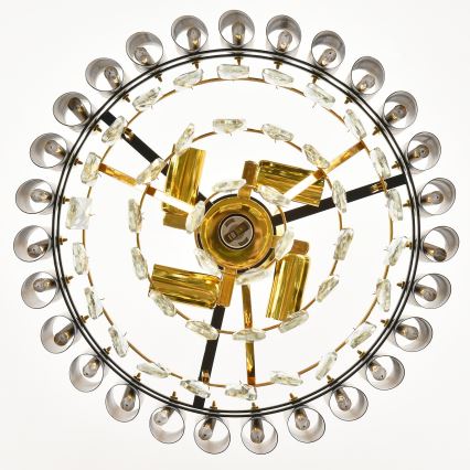 Brilagi - Opbouwkroonluchter ECLIPSE 5xE14/10W/230V Ø 38 cm zwart/goud