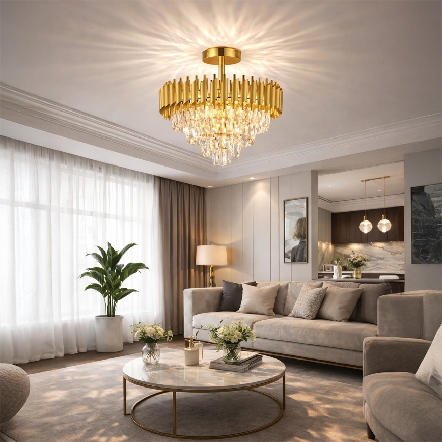 Brilagi - Opbouwkroonluchter ECLIPSE 7xE14/10W/230V Ø 48 cm goud